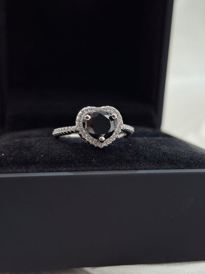 Onyx Aurora Moissanite Ring