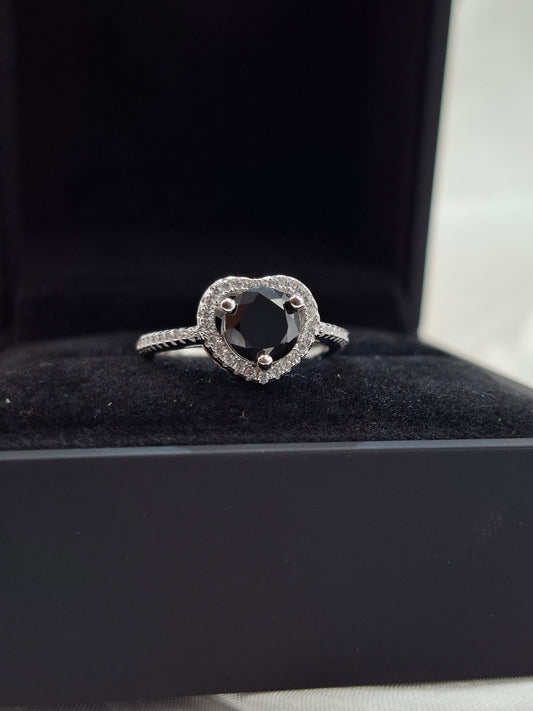 Onyx Aurora Moissanite Ring