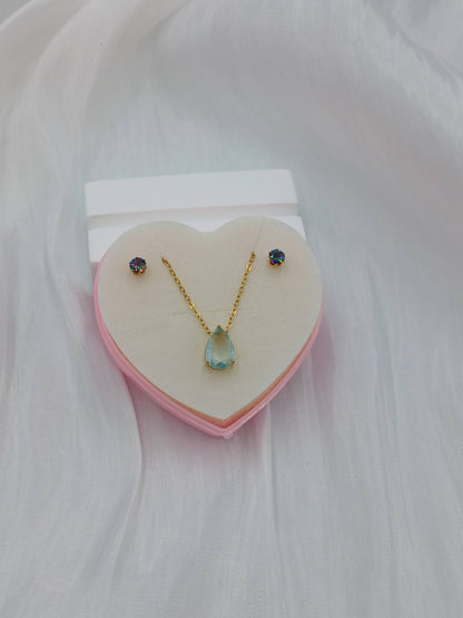 March birthstone necklace